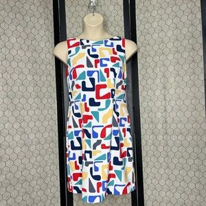 AGB Geometric Print Sleeveless Dress